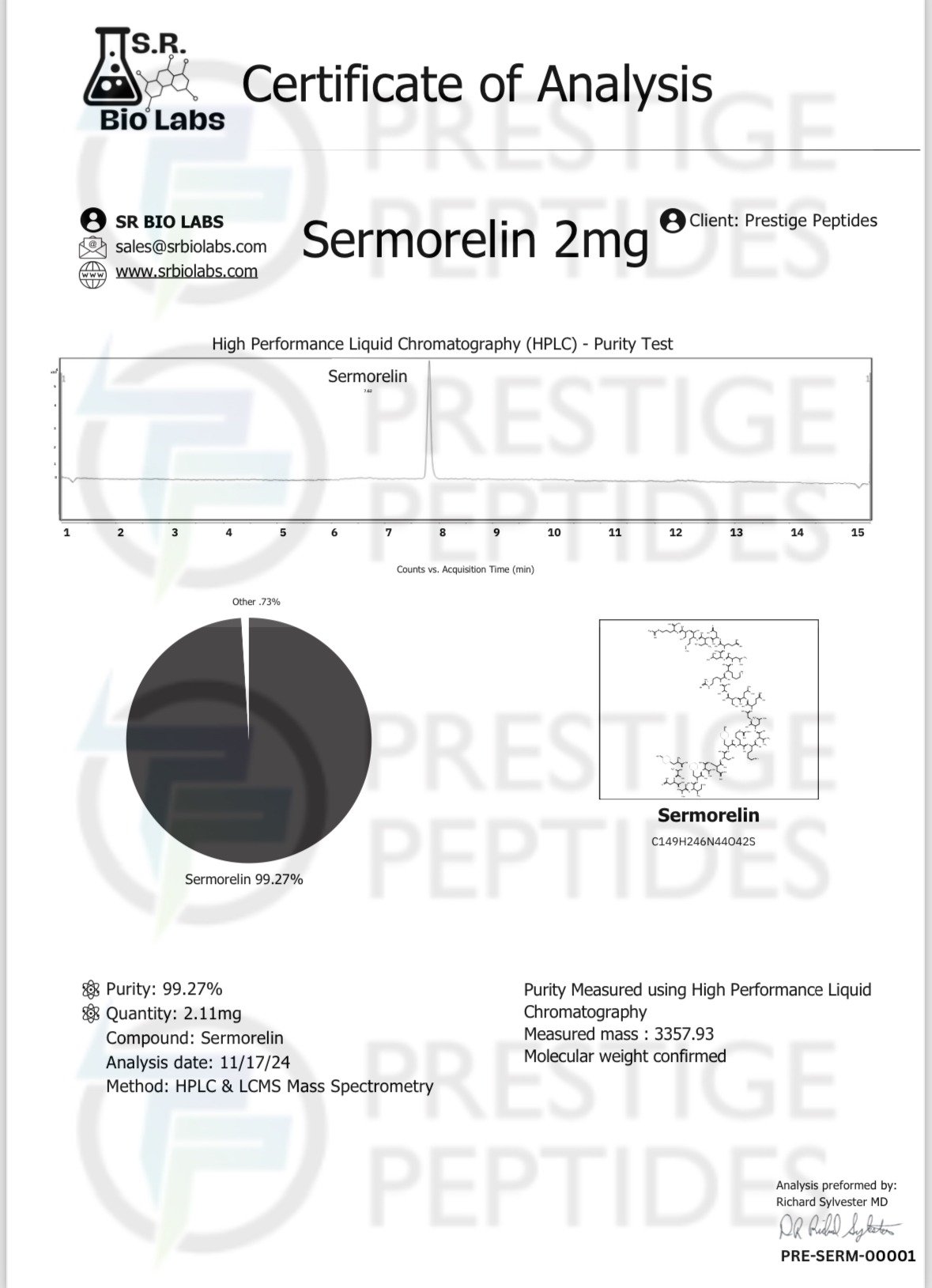 SERMORELIN 2MG (R&D)